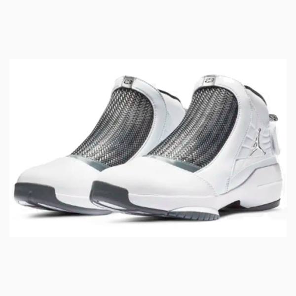 Air Jordan 19 Nike Retro Flint Grey Zapatillas Baloncesto Hombre Blancas Negras | JD-785LP