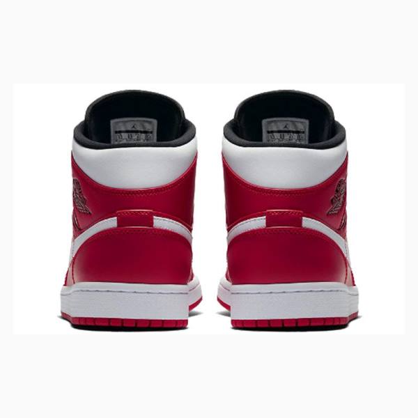 Air Jordan 1 Nike Mid Chicago Zapatillas Baloncesto Hombre Blancas Rojas | JD-641BP