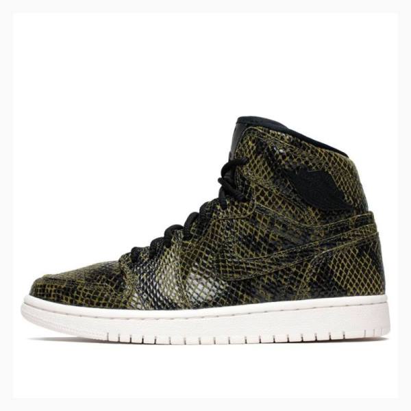 Air Jordan 1 Nike Retro High Premium \'Snakeskin\' Zapatillas Baloncesto Mujer Verde Oliva | JD-365SR