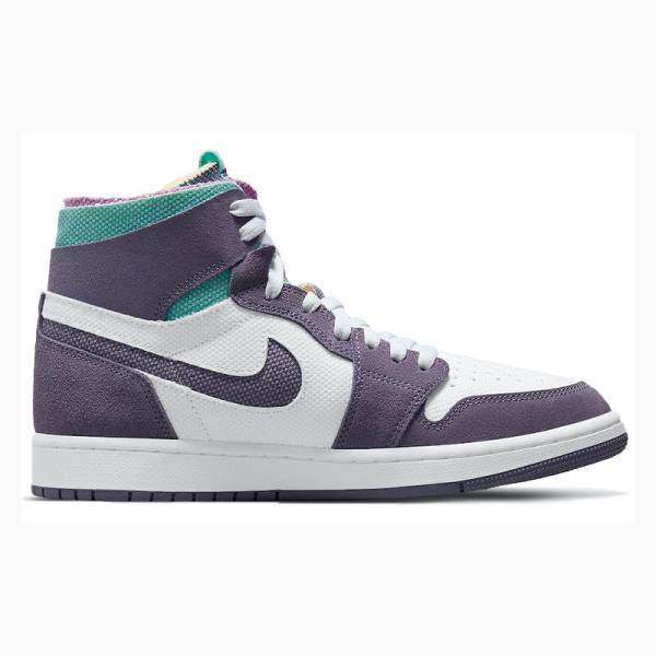 Air Jordan 1 Nike Zoom Comodidad Tropical Twist Zapatillas Baloncesto Hombre Blancas Moradas | JD-318MF