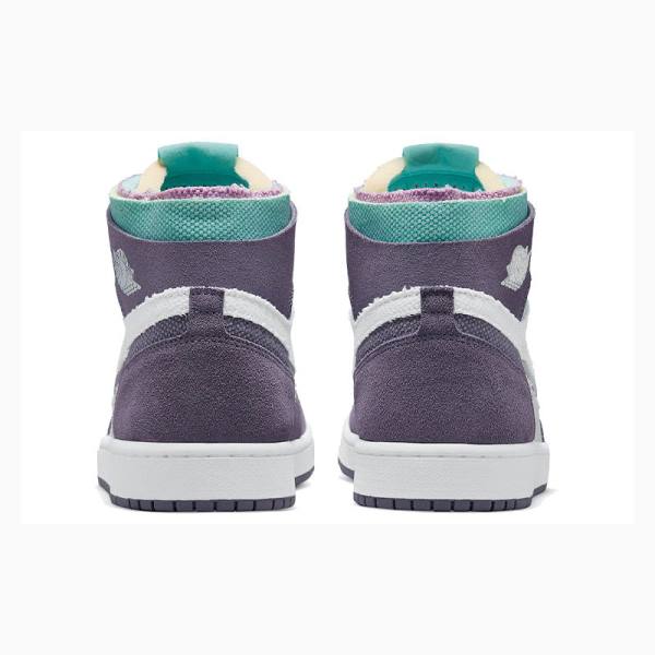 Air Jordan 1 Nike Zoom Comodidad Tropical Twist Zapatillas Baloncesto Hombre Blancas Moradas | JD-318MF