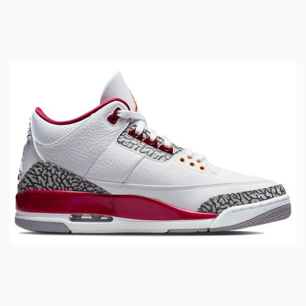 Air Jordan 3 Nike Retro Cardinal Zapatillas Baloncesto Hombre Blancas Rojas | JD-532EO