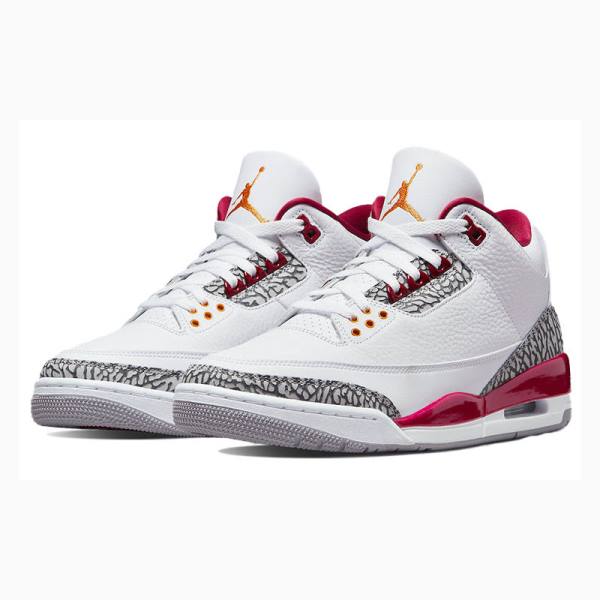 Air Jordan 3 Nike Retro Cardinal Zapatillas Baloncesto Hombre Blancas Rojas | JD-532EO