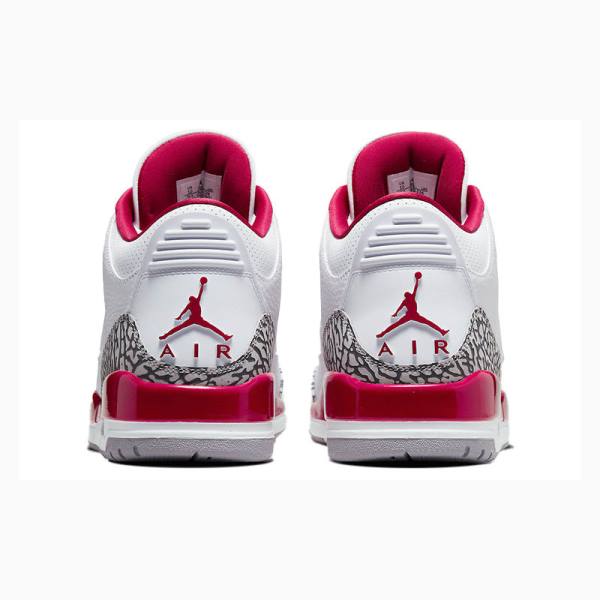 Air Jordan 3 Nike Retro Cardinal Zapatillas Baloncesto Hombre Blancas Rojas | JD-532EO