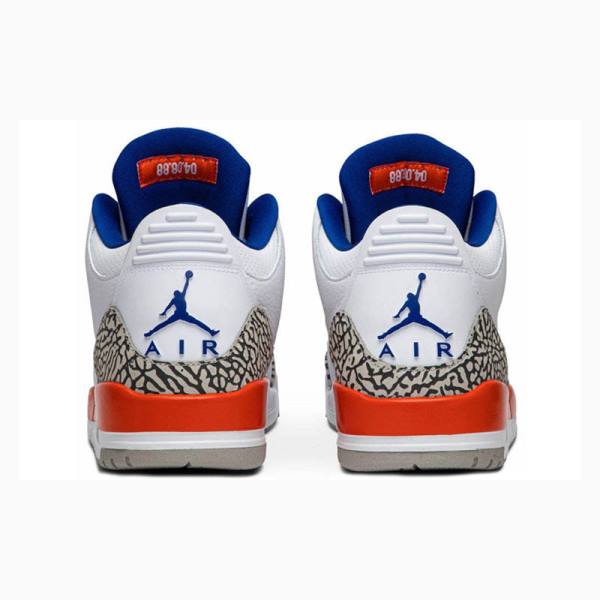 Air Jordan 3 Nike Retro Knicks Zapatillas Baloncesto Hombre Blancas Gris Naranjas | JD-372BO
