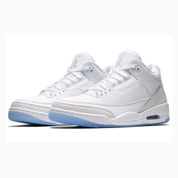 Air Jordan 3 Nike Retro Zapatillas Baloncesto Hombre Blancas Azules | JD-213EM