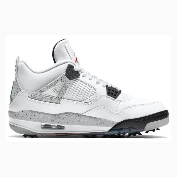 Air Jordan 4 Nike Golf Cement Zapatillas Baloncesto Hombre Blancas Negras Rojas | JD-689KC