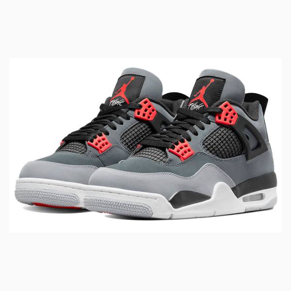 Air Jordan 4 Nike Infrared Zapatillas Baloncesto Hombre Gris Rojas | JD-705XT